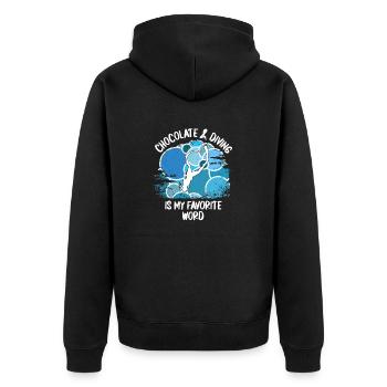 Taucher tauchen Sporttaucher Gerätetauchen - Unisex Premium Bio Zip Hoodie - Schwarz - Hinten - Nico (187cm)