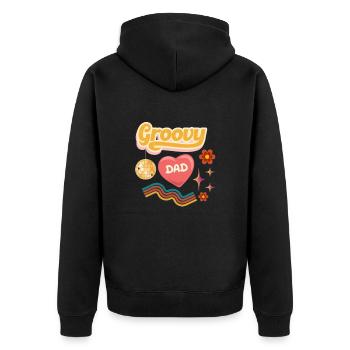 Groovy Dad Cool Dad Retro Police Design - Veste à capuche bio Premium Unisexe - noir - Dos - Nico (187cm)