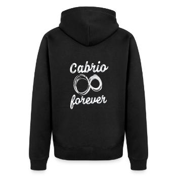 Cabrio forever great saying cabriolet driving - Unisex Premium Organic Zip Hoodie - black - Back - Nico (187cm)