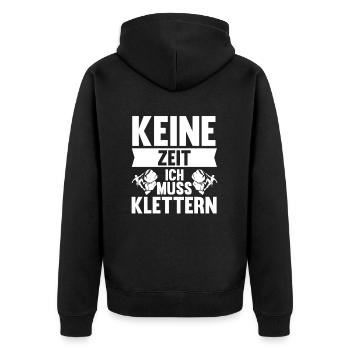 Berge Klettern Kletter Geschenk - Unisex Premium Bio Zip Hoodie - Schwarz - Hinten - Nico (187cm)