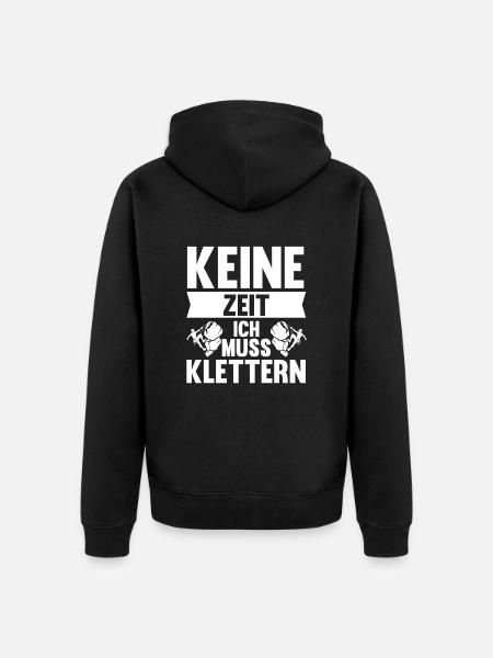 Berge Klettern Kletter Geschenk - Unisex Premium Bio Zip Hoodie - Schwarz
