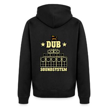 Système de sonorisation dub - Veste à capuche bio Premium Unisexe - noir - Dos - Nico (187cm)
