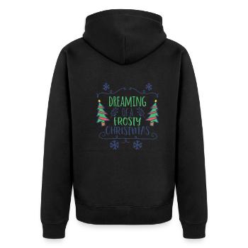Frohe Weihnachten - Unisex Premium Bio Zip Hoodie - Schwarz - Hinten - Nico (187cm)