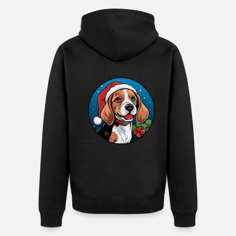 Joyeux Noël Beagle - Veste à capuche bio Premium Unisexe - noir