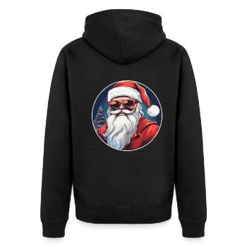 Merry Christmas - Unisex Premium Organic Zip Hoodie - black - Back - Nico (187cm)