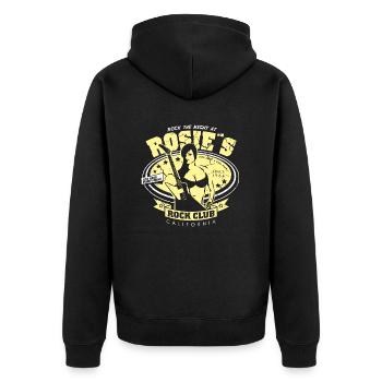 Rosies Rock Club - Unisex Premium Bio Zip Hoodie - Schwarz - Hinten - Nico (187cm)