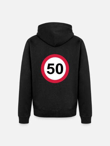 50 - Unisex Premium Organic Zip Hoodie - black