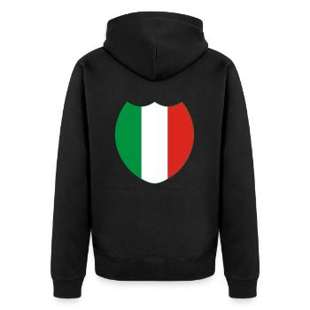 Italy / Italia (V) - Unisex Premium Organic Zip Hoodie - black - Back - Nico (187cm)
