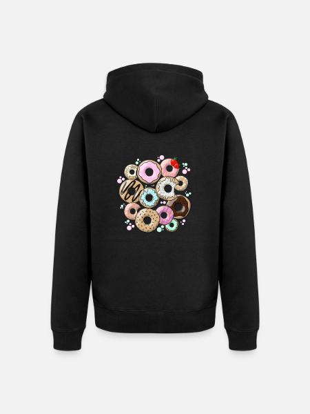 donuts - Unisex Premium Organic Zip Hoodie - black