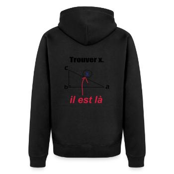 x est ici - Veste à capuche bio Premium Unisexe - noir - Dos - Nico (187cm)