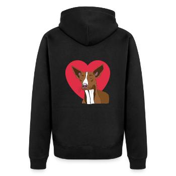 Podenco avec coeur - Veste à capuche bio Premium Unisexe - noir - Dos - Nico (187cm)