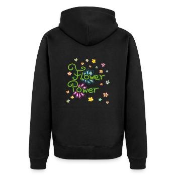 Pouvoir des fleurs - Veste à capuche bio Premium Unisexe - noir - Dos - Nico (187cm)