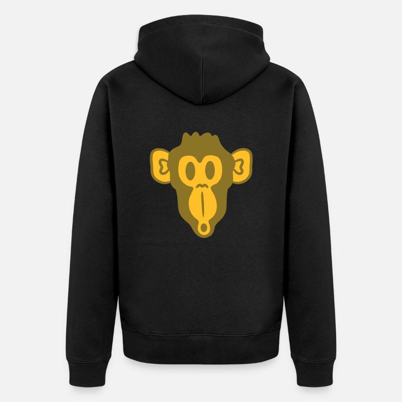 Surpris singe drôle curieux - Veste à capuche bio Premium Unisexe - noir