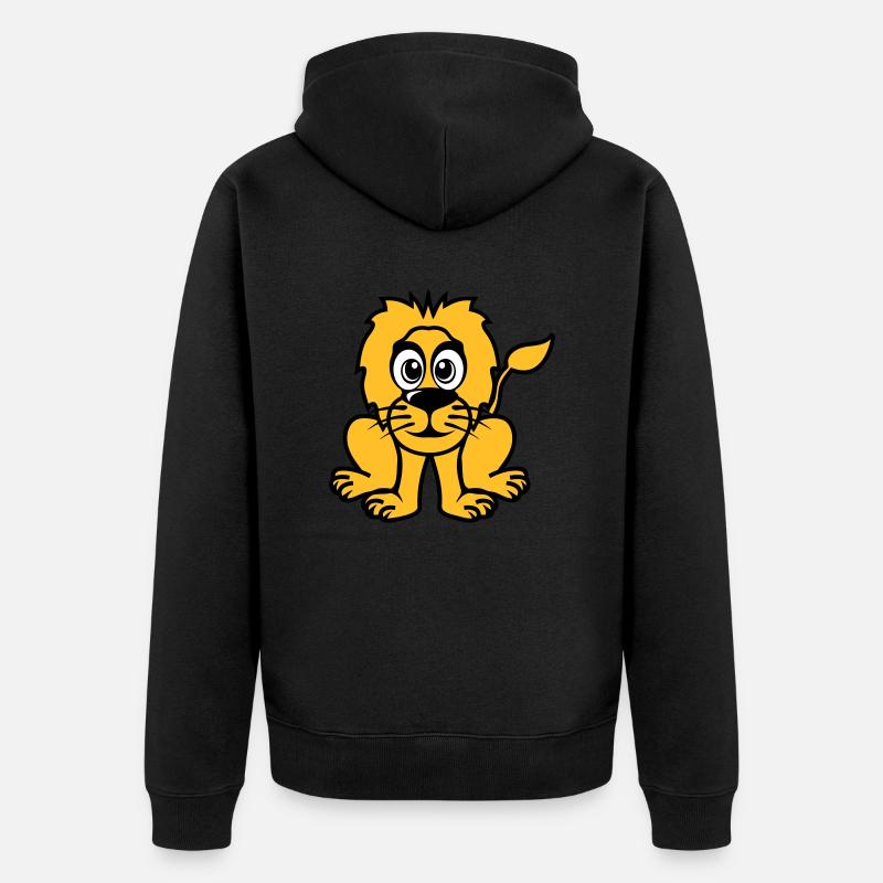 lion animaux dessin - Veste à capuche bio Premium Unisexe - noir