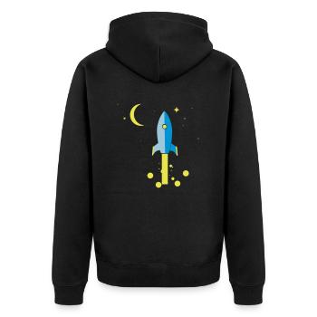 fusée - Veste à capuche bio Premium Unisexe - noir - Dos - Nico (187cm)