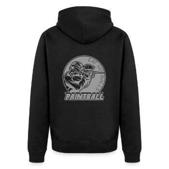 Paintball spielen Farbkugel Paintballer Shirt - Unisex Premium Bio Zip Hoodie - Schwarz - Hinten - Nico (187cm)
