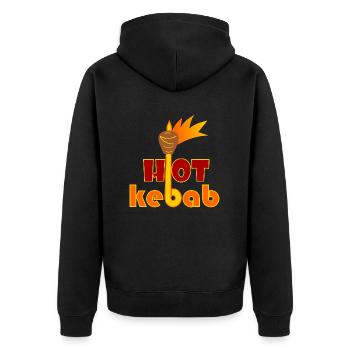 hot Kebab - Unisex Premium Bio Zip Hoodie - Schwarz - Hinten - Nico (187cm)