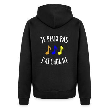 Je peux pas j ai chorale - cadeau chant chanter - Veste à capuche bio Premium Unisexe - noir - Dos - Nico (187cm)