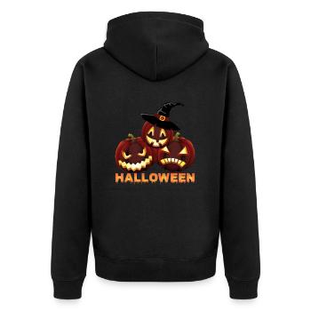 Halloween - Unisex Premium Bio Zip Hoodie - Schwarz - Hinten - Nico (187cm)