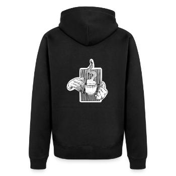 Coffee Time - Unisex Premium Organic Zip Hoodie - black - Back - Nico (187cm)