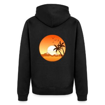 Sunset summer background - Unisex Premium Organic Zip Hoodie - black - Back - Nico (187cm)