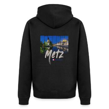 Metz Grand Est France by Night Vintage Souven - Veste à capuche bio Premium Unisexe - noir - Dos - Nico (187cm)