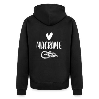 Cool Macramé Art Boho Look Cadeau Créatif - Veste à capuche bio Premium Unisexe - noir - Dos - Nico (187cm)