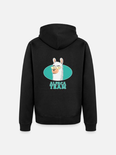 Alpaca Team Alpaka - Unisex Premium Organic Zip Hoodie - black
