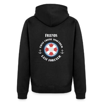 Cruise with friends Cruise ship - Unisex Premium Organic Zip Hoodie - black - Back - Nico (187cm)