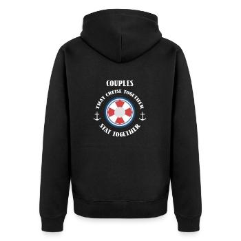 Cruise as a couple cruise ship - Unisex Premium Organic Zip Hoodie - black - Back - Nico (187cm)