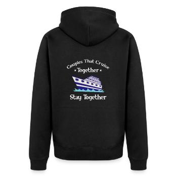Cruise as a couple cruise ship - Unisex Premium Organic Zip Hoodie - black - Back - Nico (187cm)