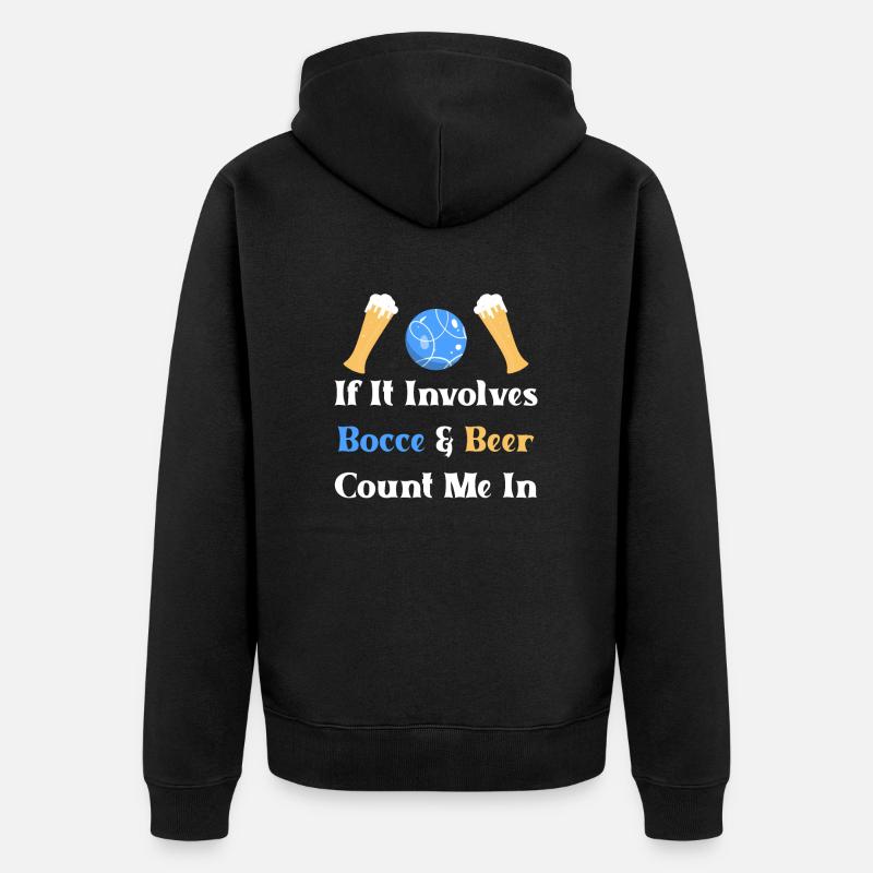 Boccia Boule Petanque - Unisex Premium Bio Zip Hoodie - Schwarz