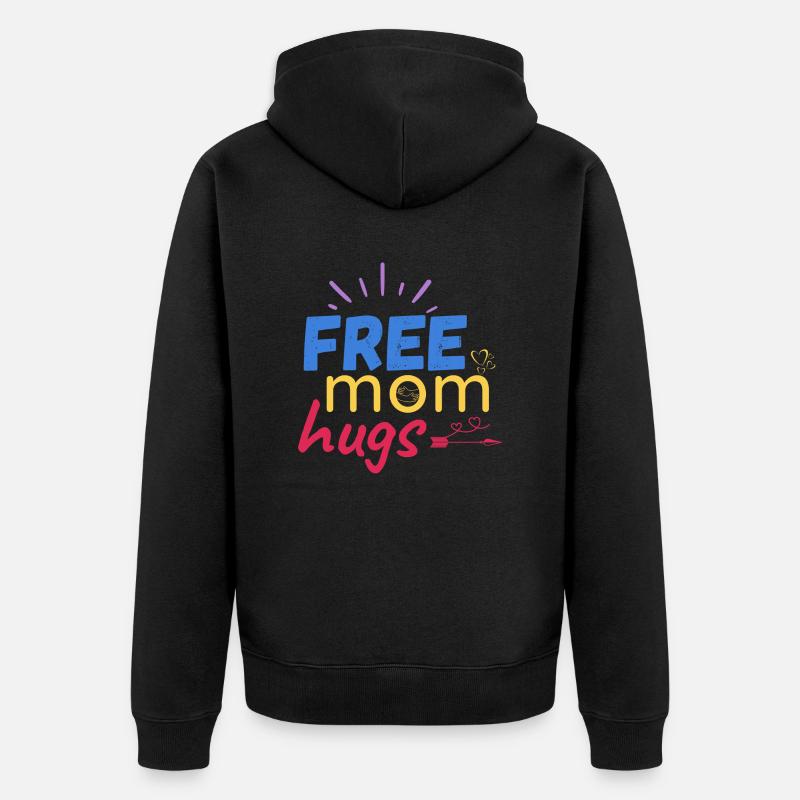 Câlins gratuits de maman - Veste à capuche bio Premium Unisexe - noir