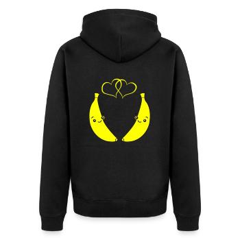 Bananas in Love - Unisex Premium Bio Zip Hoodie - Schwarz - Hinten - Nico (187cm)