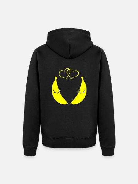 Bananas in Love - Unisex Premium Organic Zip Hoodie - black