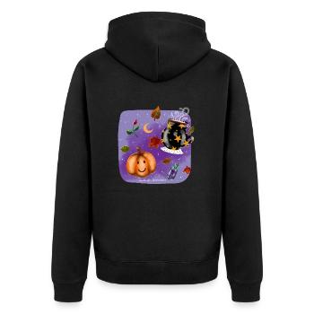 Witch stuff - Unisex Premium Organic Zip Hoodie - black - Back - Nico (187cm)