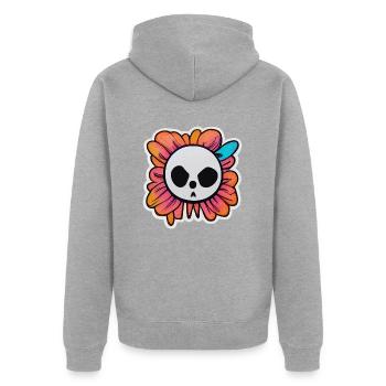 Panda Flower Power - Veste à capuche bio Premium Unisexe - gris chiné - Dos - Nico (187cm)