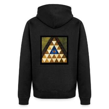 Secret Symbolism - Unisex Premium Organic Zip Hoodie - black - Back - Nico (187cm)