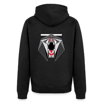 NRNF Black Panther Origami Style - Veste à capuche bio Premium Unisexe - noir - Dos - Nico (187cm)