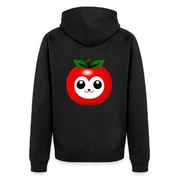 Tomaten Comic Tomate süß Cartoon 12 - Unisex Premium Bio Zip Hoodie - Schwarz - Hinten - Nico (187cm)