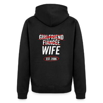 Freundin Verlobte Ehefrau Est 2006 - Unisex Premium Bio Zip Hoodie - Schwarz - Hinten - Nico (187cm)