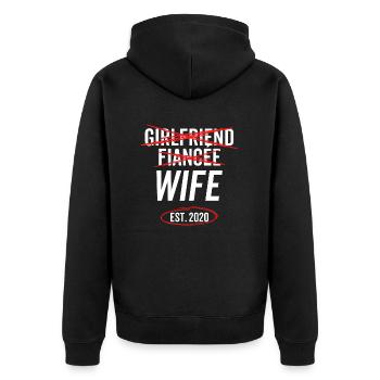 Copine Fiancée Wife Est 2020 - Veste à capuche bio Premium Unisexe - noir - Dos - Nico (187cm)