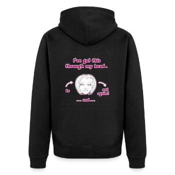 witziges Nicht-Nachdenken-Design / lustige Sprüche - Unisex Premium Bio Zip Hoodie - Schwarz - Hinten - Nico (187cm)