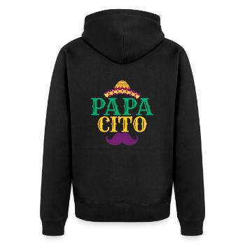 Papacito Party Cinco De Mayo - Unisex Premium Bio Zip Hoodie - Schwarz - Hinten - Nico (187cm)