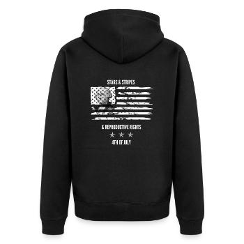 George Washington 4th of july Indipendenc day - Unisex Premium Bio Zip Hoodie - Schwarz - Hinten - Nico (187cm)
