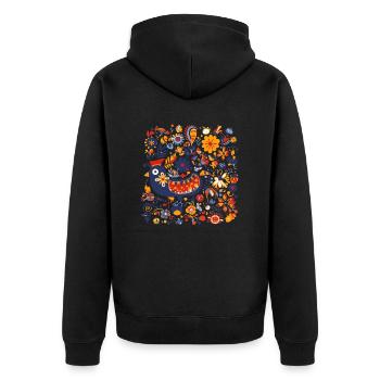 L'oiseau Piou vintage - Veste à capuche bio Premium Unisexe - noir - Dos - Nico (187cm)