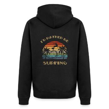 surf - Veste à capuche bio Premium Unisexe - noir - Dos - Nico (187cm)