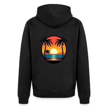 Summer Vibes - Unisex Premium Bio Zip Hoodie - Schwarz - Hinten - Nico (187cm)