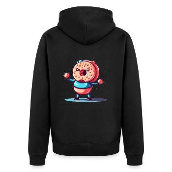 Donut est heureux avec beaucoup d’ combatif - Veste à capuche bio Premium Unisexe - noir - Dos - Nico (187cm)