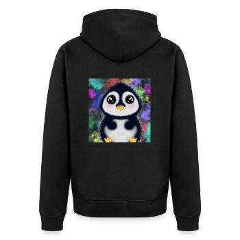 Penguin Pygmy Penguin Emperor Penguin Gift Idea - Unisex Premium Organic Zip Hoodie - black - Back - Nico (187cm)